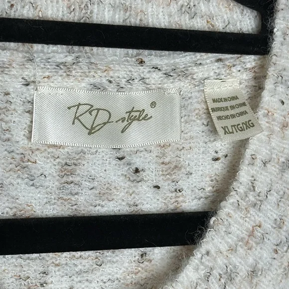 T3 RD Style Women’s Knit Vest Cream Tan Brown Size XL New with tags Stitchfix - Picture 4 of 9